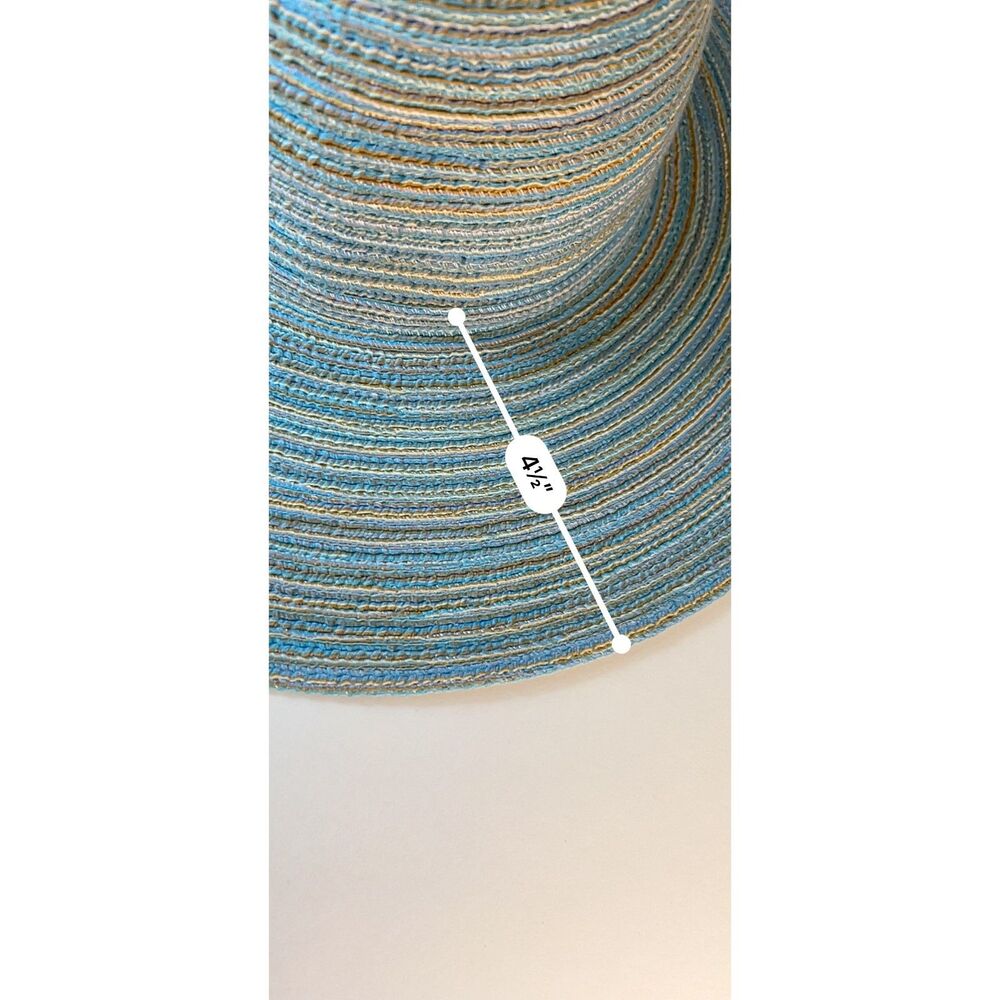 Magid Hats Women's Blue Tan Braided Wide Brim Sun Hat One Size - Picture 9 of 11